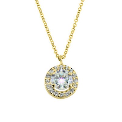 Χρυσό κολιέ ροζέτα Κ14 με ζιργκόν