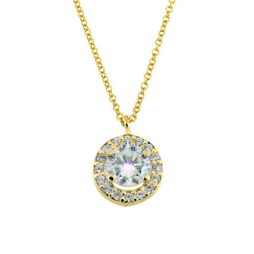 Χρυσό κολιέ ροζέτα Κ14 με ζιργκόν