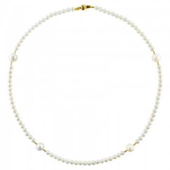 Κολιέ με μαργαριτάρια και χρυσό Κ14