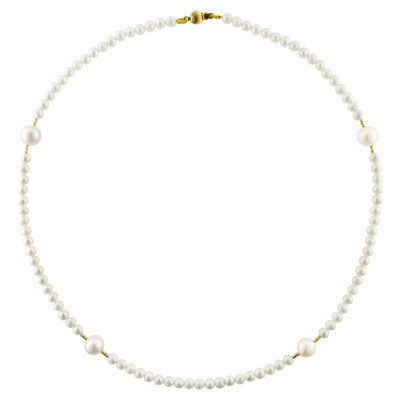 Κολιέ με μαργαριτάρια και χρυσό Κ14