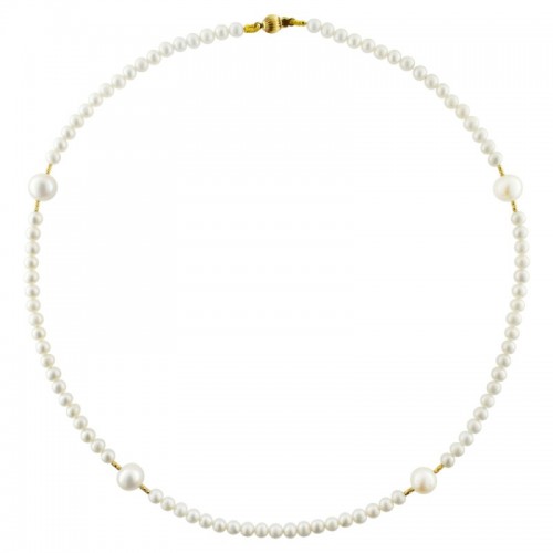 Κολιέ με μαργαριτάρια και χρυσό Κ14