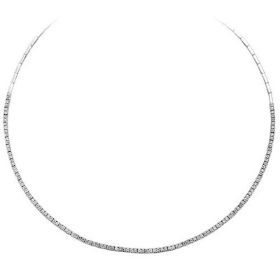 Λευκόχρυσο κολιέ ριβιέρα Κ14 με ζιργκόν