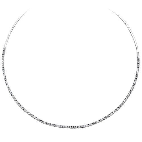 Λευκόχρυσο κολιέ ριβιέρα Κ14 με ζιργκόν