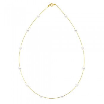 Κολιέ με μαργαριτάρια και χρυσό κούμπωμα Κ14