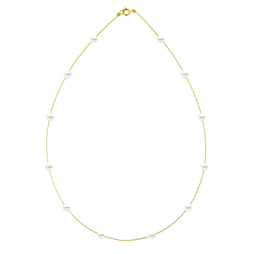 Κολιέ με μαργαριτάρια και χρυσό κούμπωμα Κ14