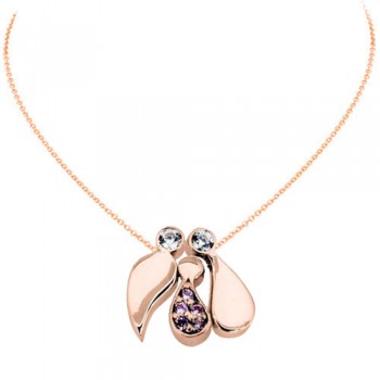 Κολιέ οικογένεια από ροζ χρυσό Κ14