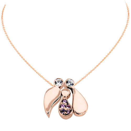 Κολιέ οικογένεια από ροζ χρυσό Κ14