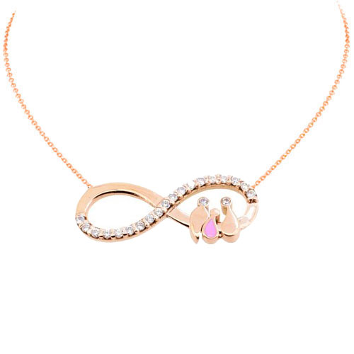 Ροζ χρυσό κολιέ άπειρο οικογένεια Κ14