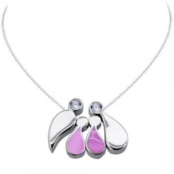 Λευκόχρυσο κολιέ οικογένεια Κ14