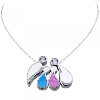 Λευκόχρυσο κολιέ οικογένεια Κ14