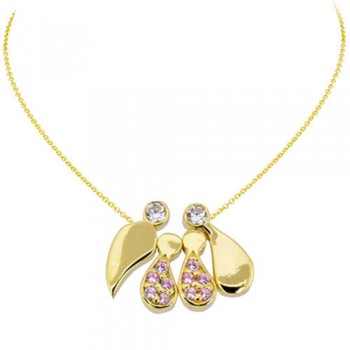 Χρυσό κολιέ οικογένεια Κ14 με ζιργκόν