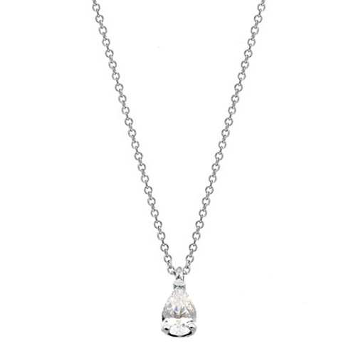 Λευκόχρυσο κολιέ σταγόνα Κ14