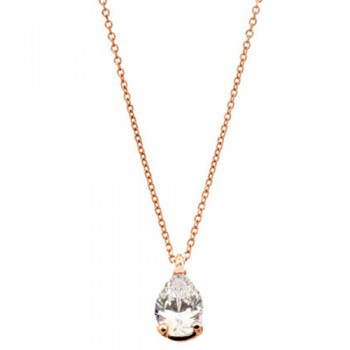 Ροζ χρυσό κολιέ σταγόνα Κ14