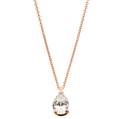 Ροζ χρυσό κολιέ σταγόνα Κ14