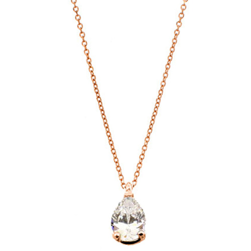 Ροζ χρυσό κολιέ σταγόνα Κ14