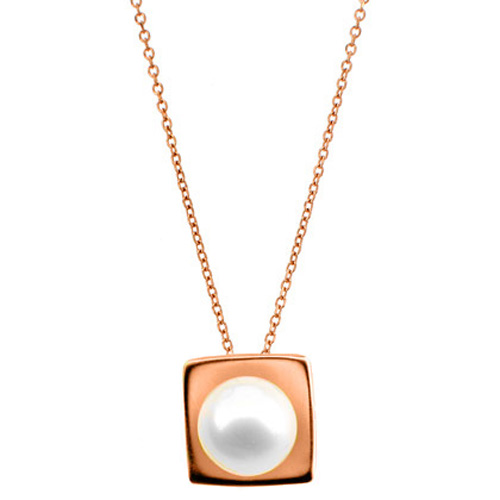 Ροζ χρυσό κολιέ με μαργαριτάρι Κ14