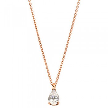 Ροζ χρυσό κολιέ σταγόνα Κ14