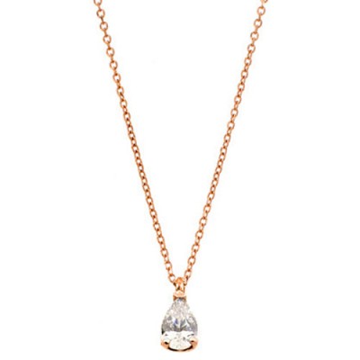 Ροζ χρυσό κολιέ σταγόνα Κ14