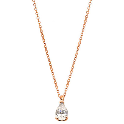 Ροζ χρυσό κολιέ σταγόνα Κ14