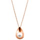 Ροζ χρυσό κολιέ σταγόνα Κ14 με μαργαριτάρι