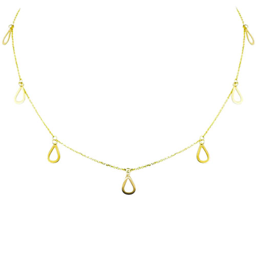 Χρυσό κολιέ σταγόνες Κ14