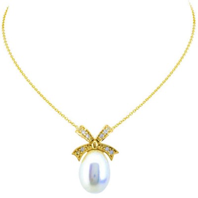 Χρυσό κολιέ Κ14 με μαργαριτάρι