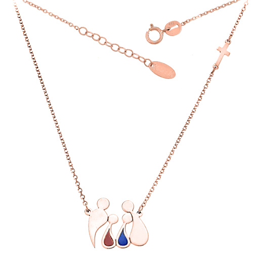 Κολιέ οικογένεια από ροζ χρυσό Κ9