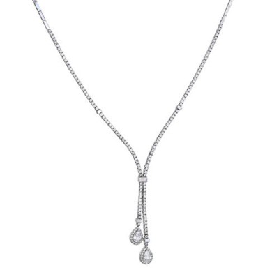 Λευκόχρυσο κολιέ Κ14 με ζιργκόν