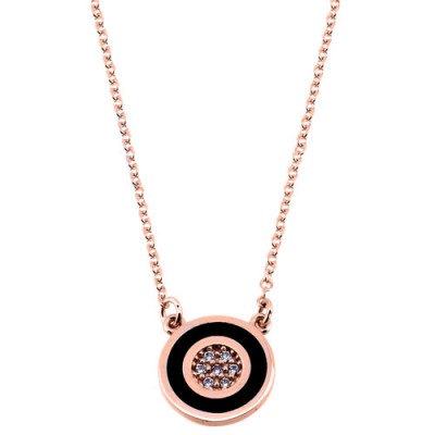 Ροζ χρυσό κολιέ κύκλος Κ14