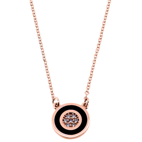 Ροζ χρυσό κολιέ κύκλος Κ14