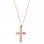Ροζ χρυσό σταυρουδάκι Κ14 με αλυσίδα
