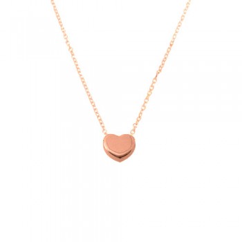 Κολιέ καρδιά από ροζ χρυσό Κ14