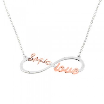 Λευκόχρυσο κολιέ Κ14 love με όνομα