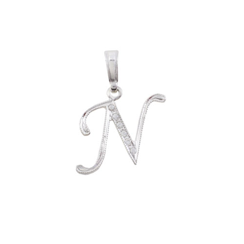 Λευκόχρυσο μενταγιόν μονόγραμμα Κ14