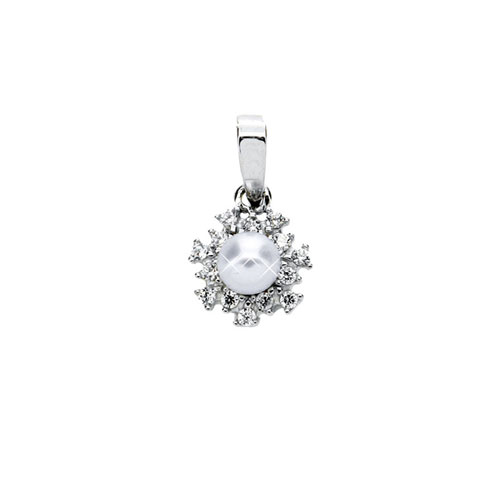 Λευκόχρυσο μενταγιόν Κ14 με μαργαριτάρι