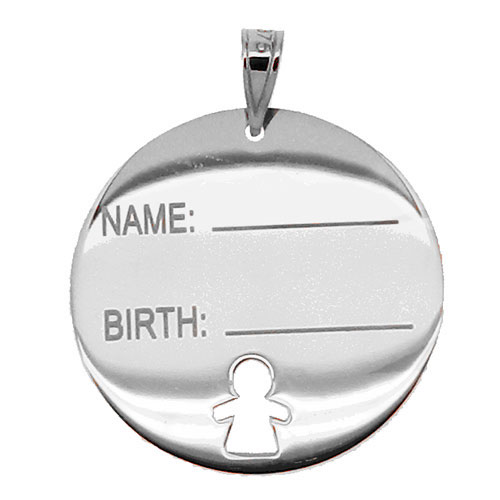 Παιδικό λευκόχρυσο μενταγιόν-ταυτότητα Κ9