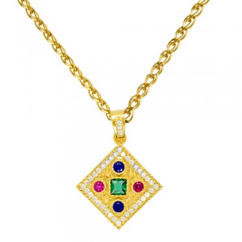 Χρυσό Βυζαντινό μενταγιόν Κ14 με αλυσίδα