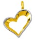 Χρυσό μενταγιόν καρδιά διπλής όψης Κ14