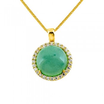 Χρυσό μενταγιόν Κ14 με αλυσίδα