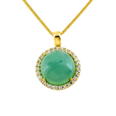 Χρυσό μενταγιόν Κ14 με αλυσίδα