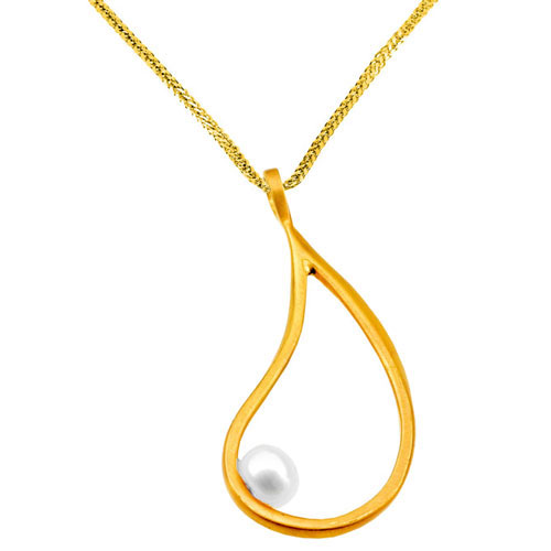 Χρυσό χειροποίητο μενταγιόν Κ14 με αλυσίδα