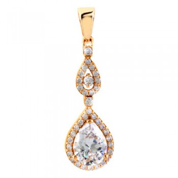 Μενταγιόν από ροζ χρυσό Κ14 με ζιργκόν