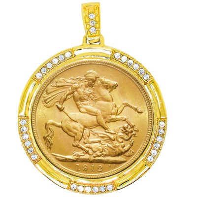 Χρυσό μενταγιόν Κ14 για λίρα