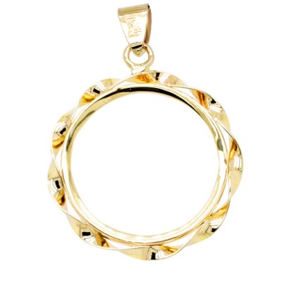 Χρυσό χειροποίητο μενταγιόν Κ14 για λίρα