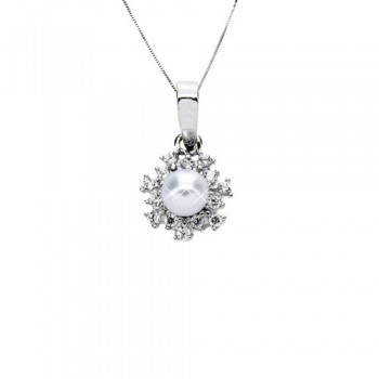 Λευκόχρυσο μενταγιόν Κ14 με αλυσίδα