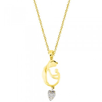 Χρυσό μενταγιόν μαμά Κ14 με αλυσίδα