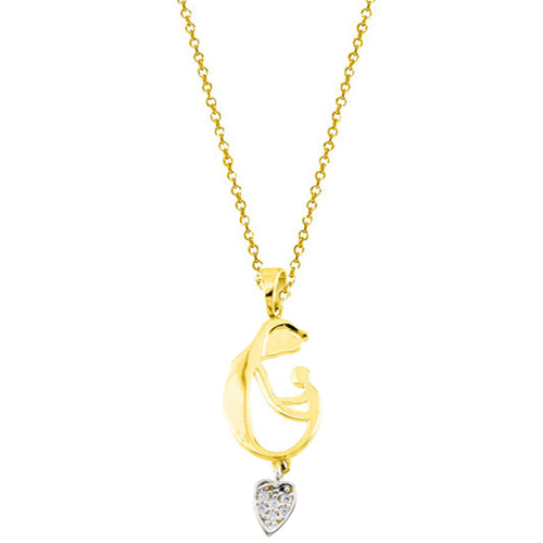 Χρυσό μενταγιόν μαμά Κ14 με αλυσίδα