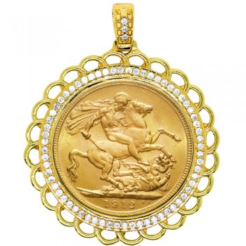 Χρυσό μενταγιόν Κ14 για λίρα