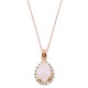 Ροζ χρυσό μενταγιόν σταγόνα Κ14 με αλυσίδα