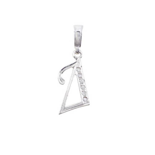 Λευκόχρυσο μενταγιόν μονόγραμμα Κ14